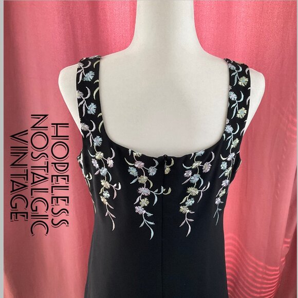 Black with Floral Detail Laundry by Shelli Segal Dress ASO Daphne Moon - Picture 3 of 6